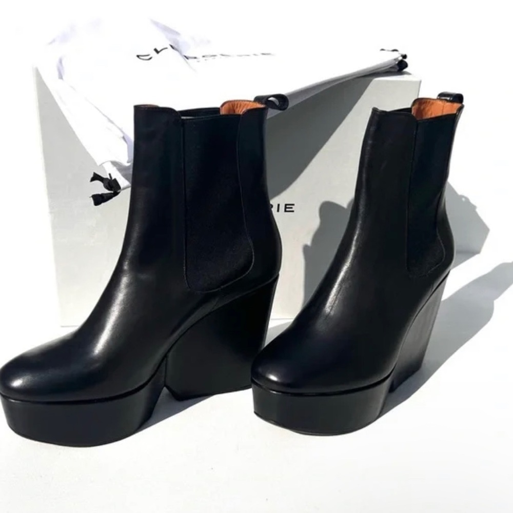 NWT Robert CLERGERIE platform ankle boots 10.5 , 41 black Beatrice2
